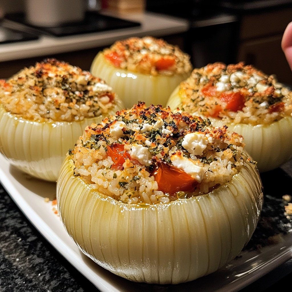 Greek Stuffed Onions