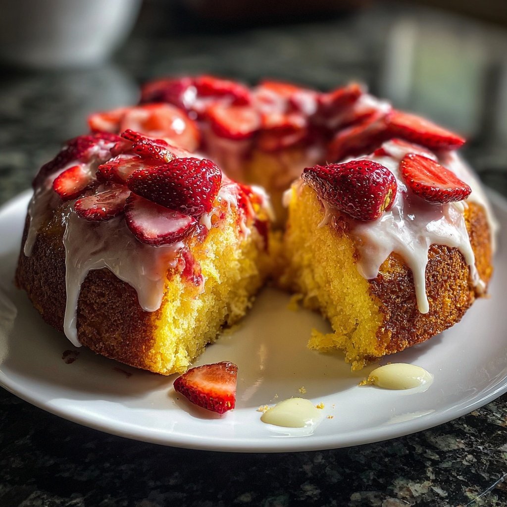 Spring Lemon Strawberry Cake