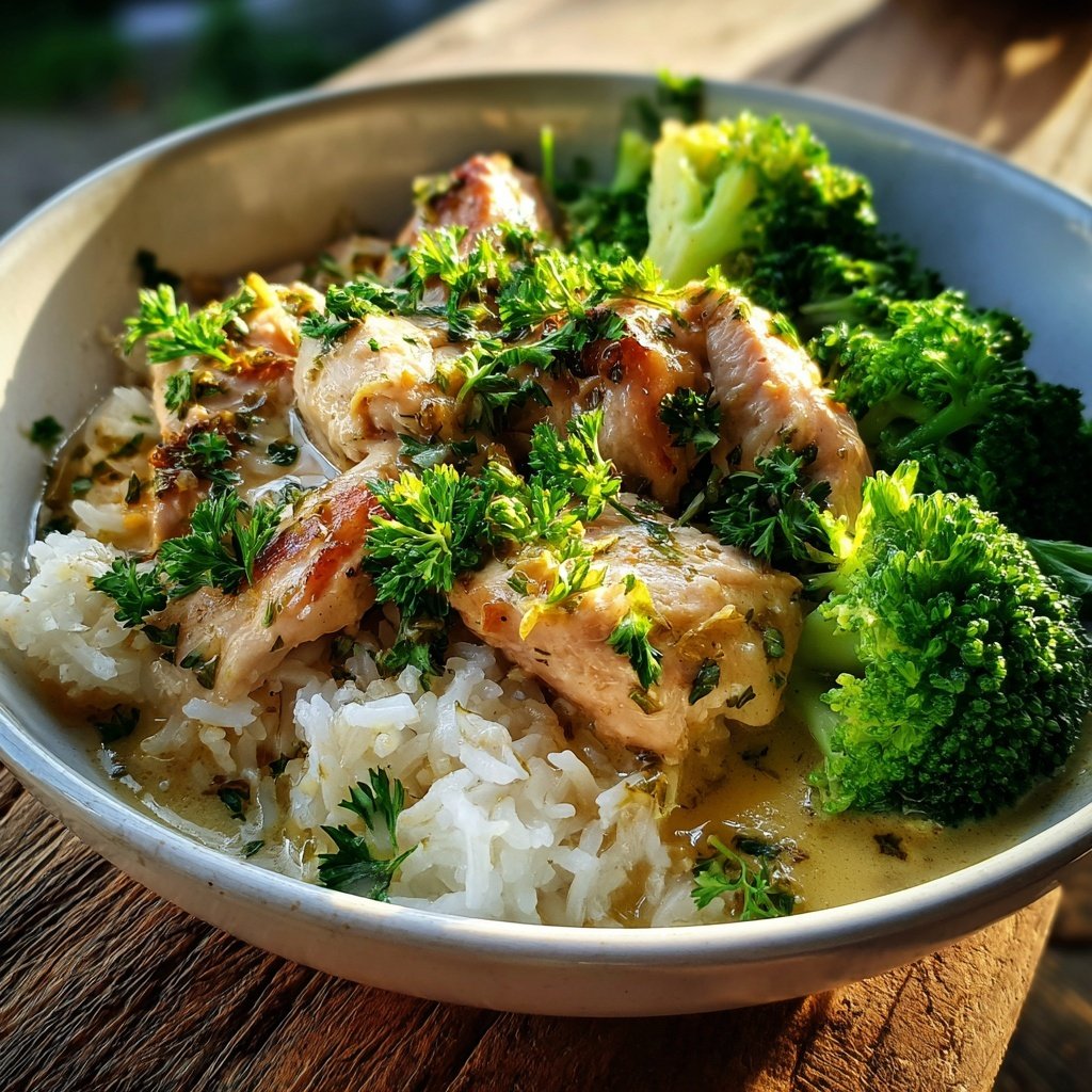 Healthy Lemon Chicken Rice Bowl