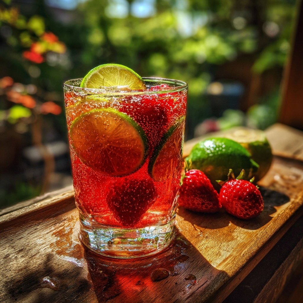 Strawberry Lime Spring Drink